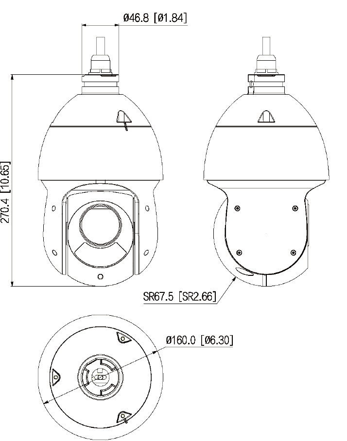 大華監視器 快速球 PTZ攝影機 SD49225DB-HNY 尺寸