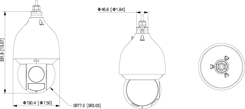 大華監視器 快速球 PTZ攝影機 SD5A232GB-HNR 尺寸