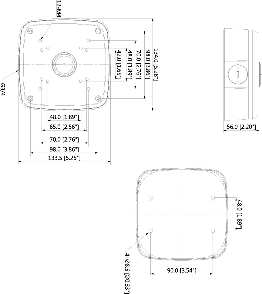 Dahua 大華監視器 周邊產品 PFA121 尺寸