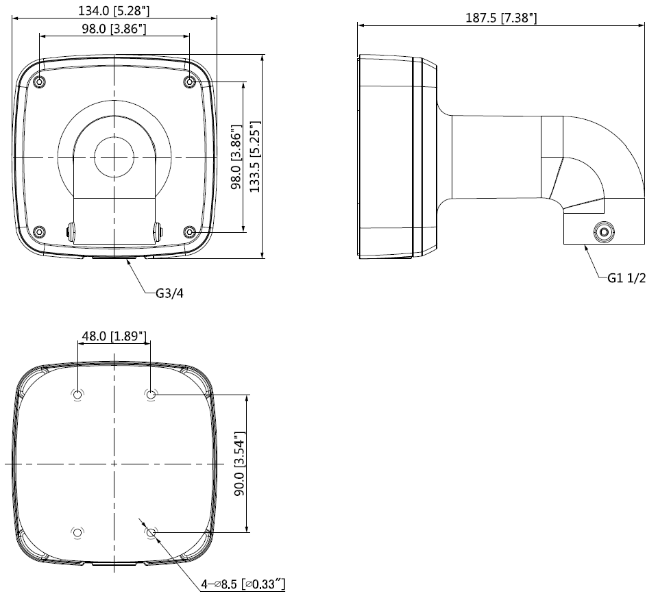 Dahua-大華監視器-周邊產品-PFB302S-尺寸