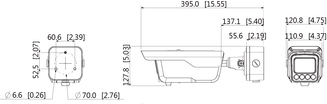 大華監視器 車牌辨識攝影機 ITC413-PW4D-IZ1 尺寸