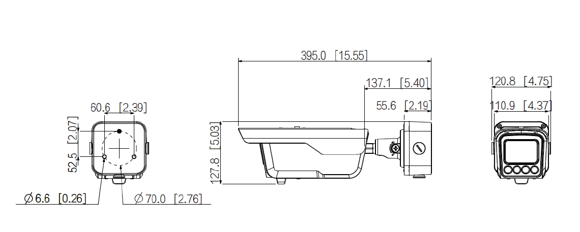 大華監視器 車牌辨識攝影機 ITC413-PW4D-Z1 尺寸