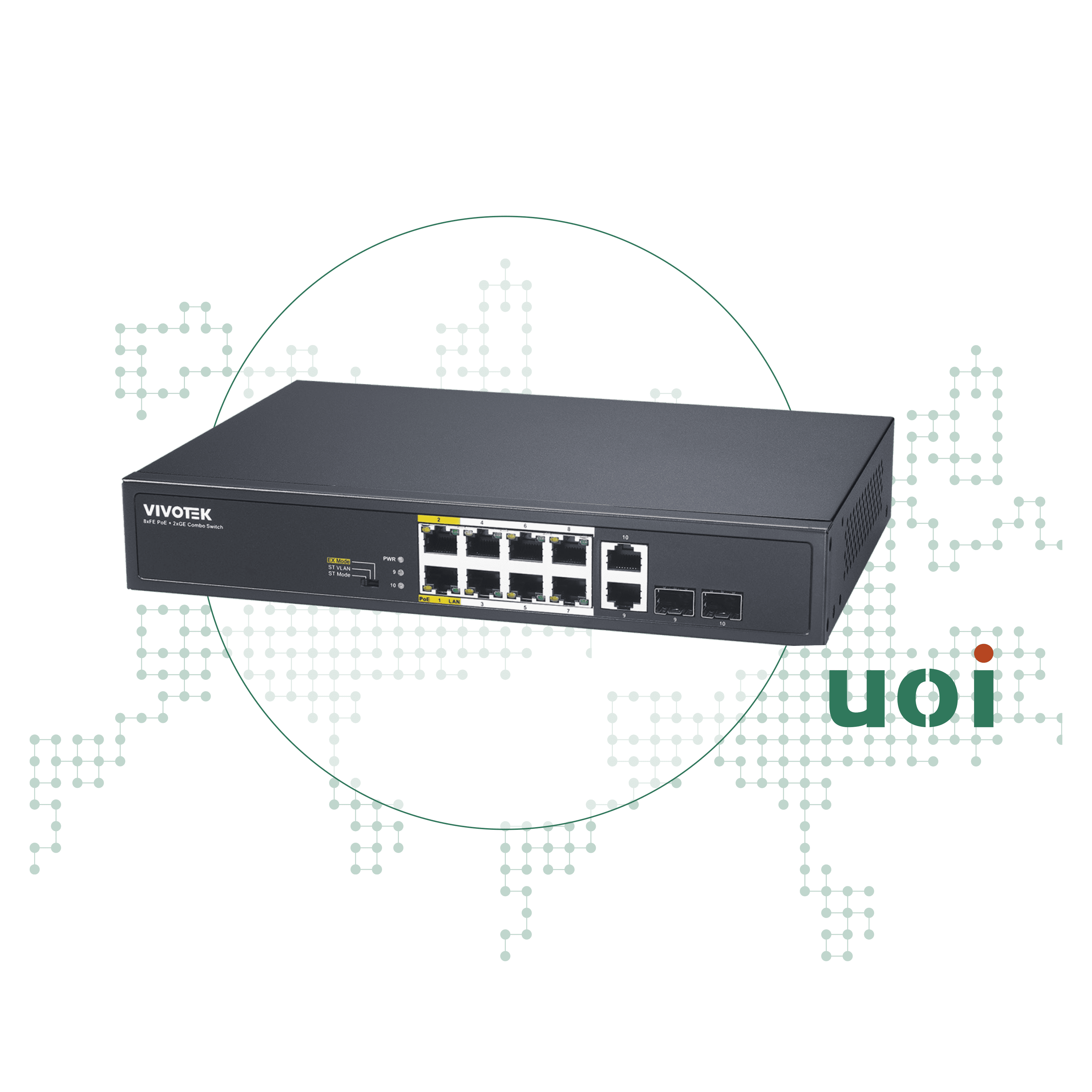 AW-FGT-100D-120,8埠PoE+2埠COMBO非網管型交換器