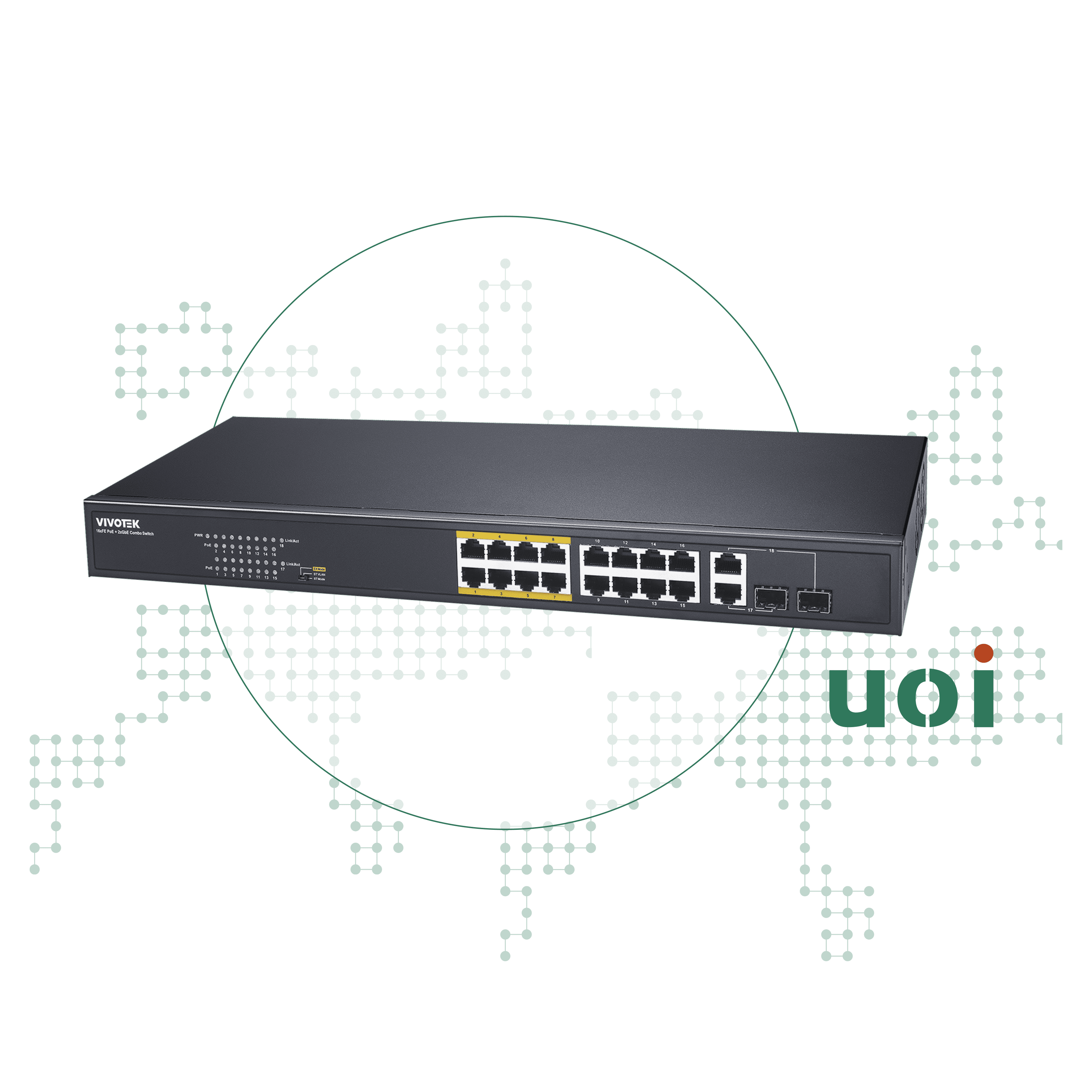 AW-FGT-180F-250,16埠PoE+2埠 COMBO非網管型交換器